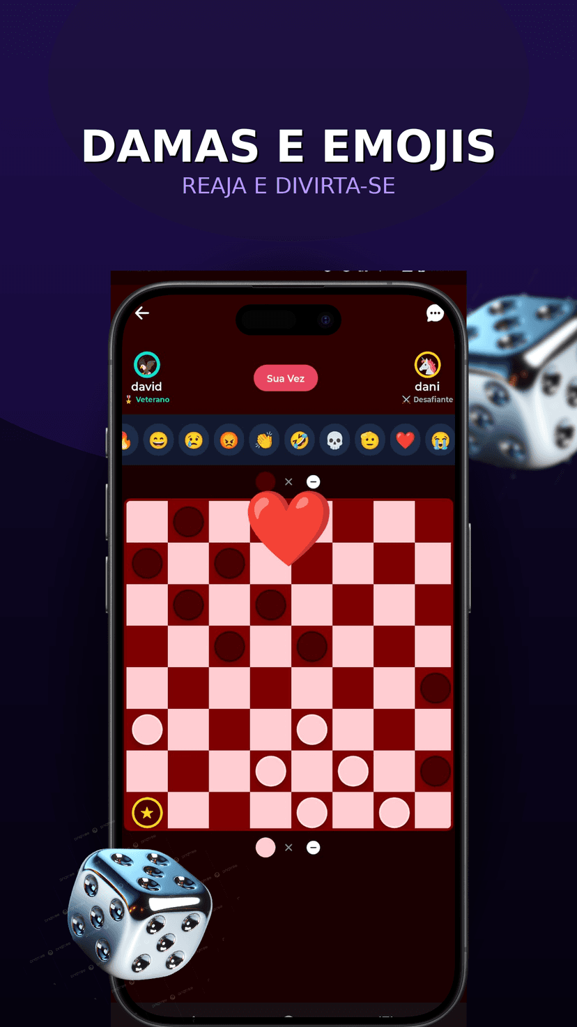 Jogo de damas online com emojis