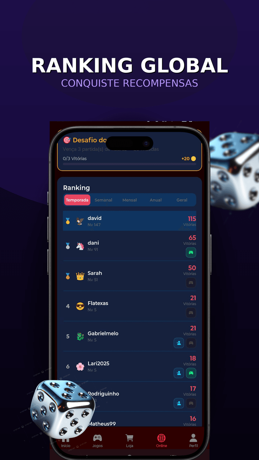 Ranking global — Batalha de Mesa