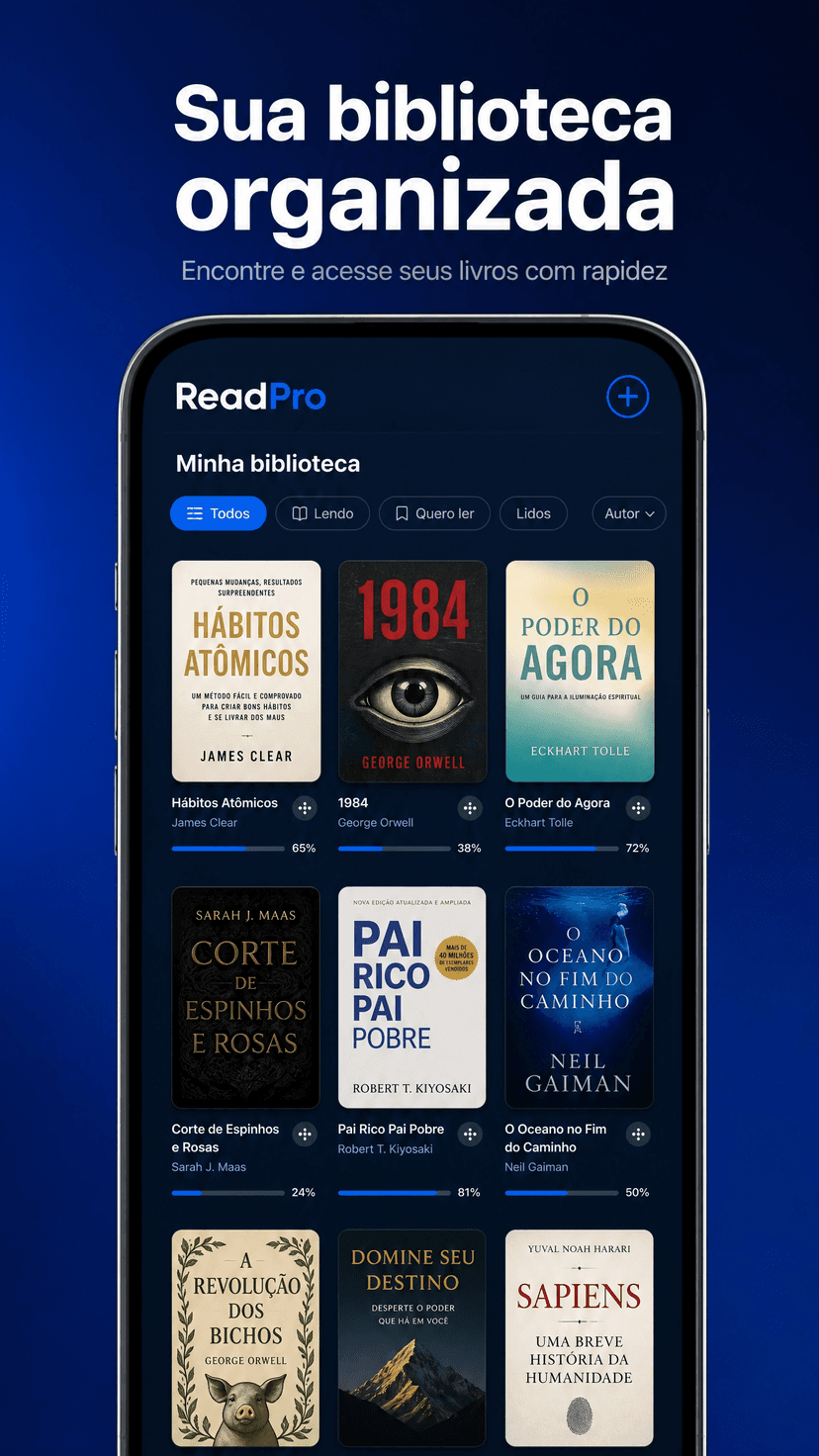 Sua biblioteca organizada — ReadPro