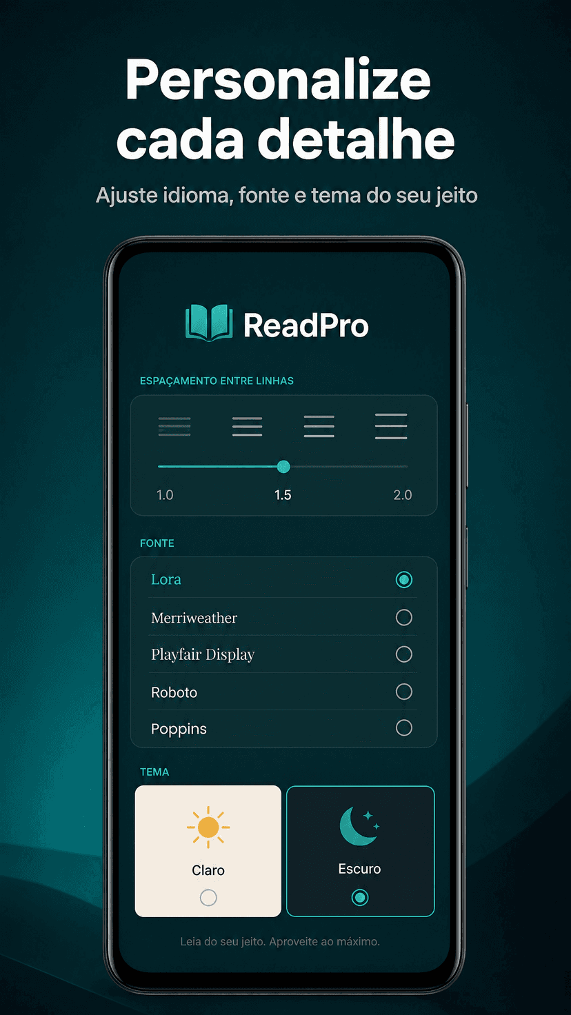 Personalize cada detalhe — ReadPro